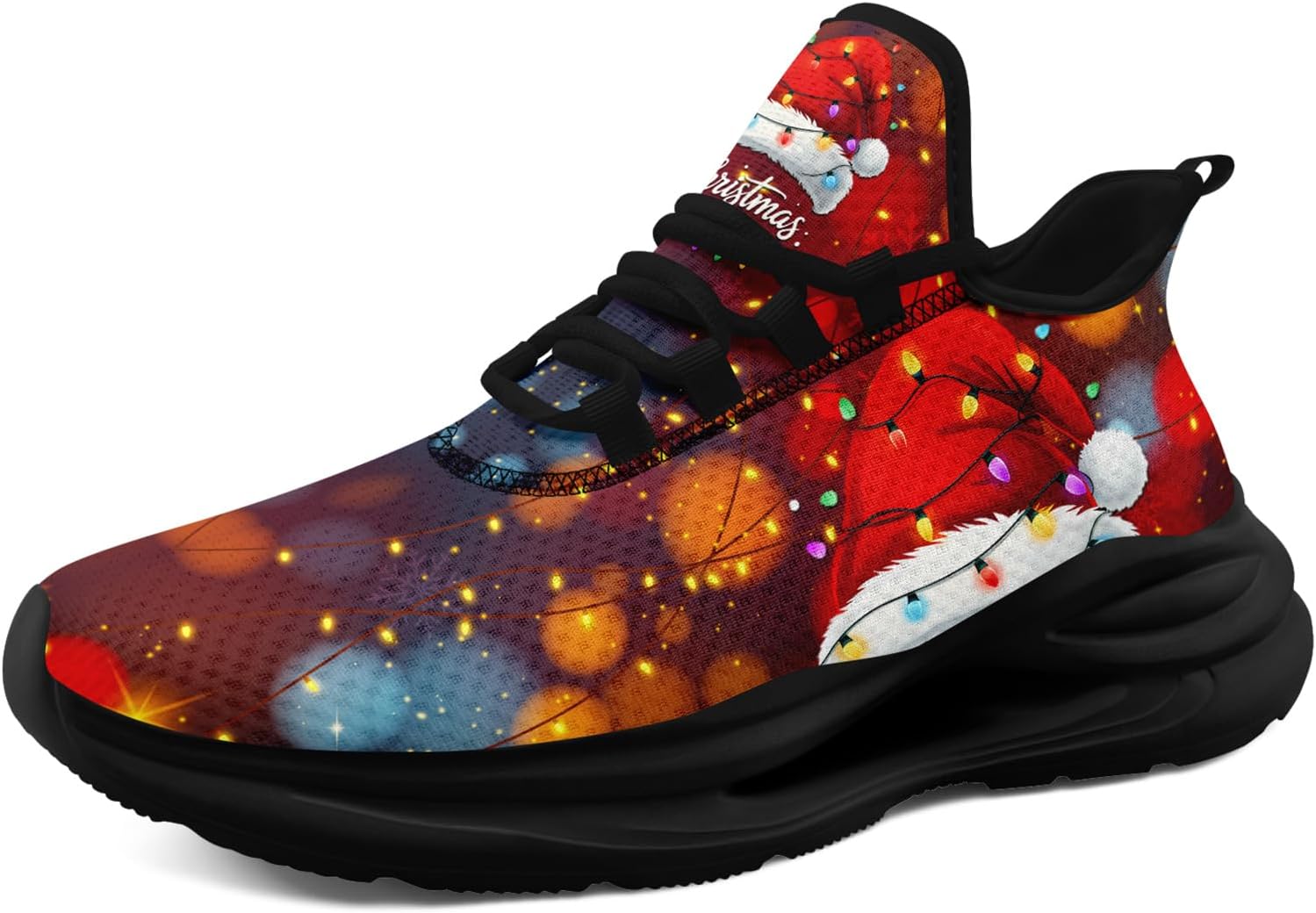 

Кроссовки AWSOLE на Рождество для мужчин и женщин, дышащие, удобные, с амортизацией, красные, белые и черные, стильные, легкие, для бега