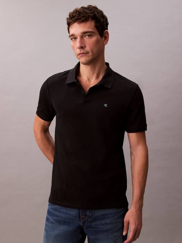 

Хлопковая поло с монограммой Calvin Klein, Black