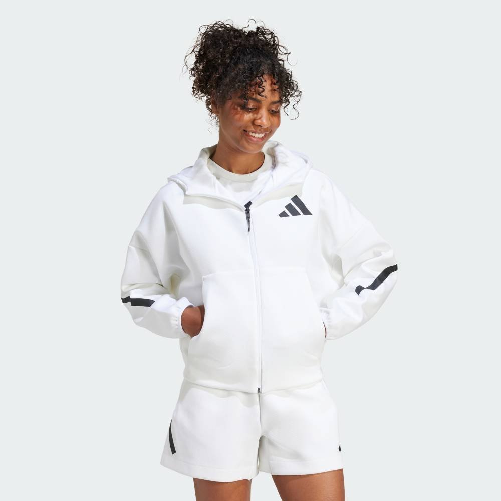 Толстовка ZNE на молнии Adidas, white — фото 3