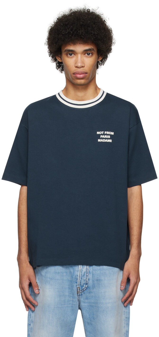 

Темно-синяя футболка Le T-Shirt Slogan Sport Drole De Monsieur