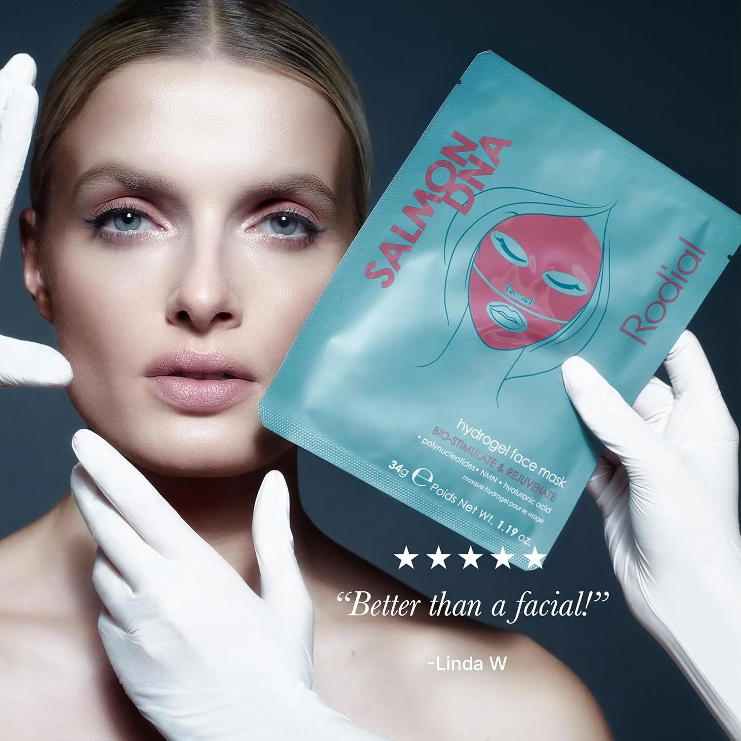 Сыворотка Rodial — Гидрогелевые маски для лица Salmon DNA ( .) - полинуклеотидные тканевые маски с NMN и, 7.4 мл — фото 3