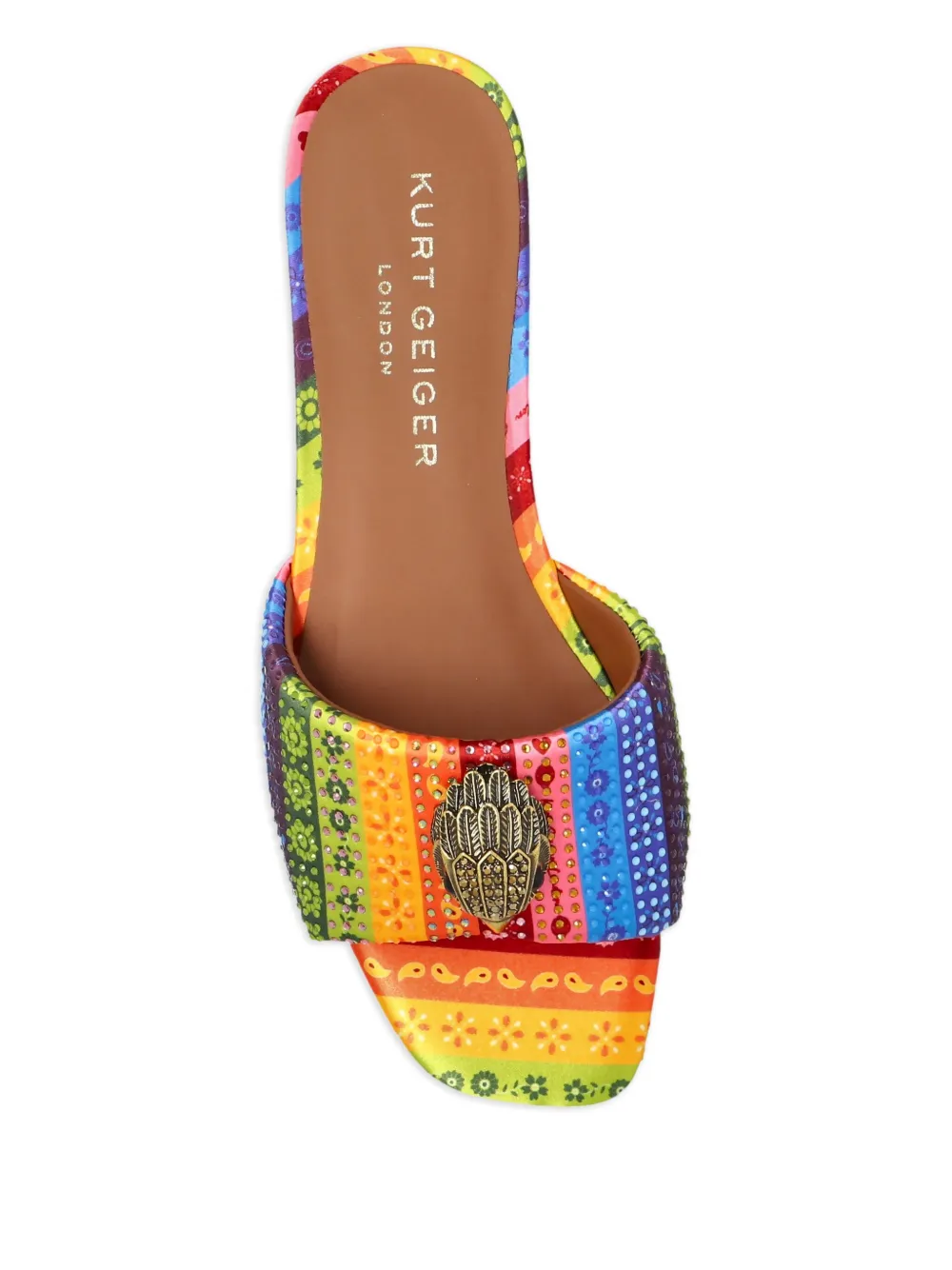 Сандалии на плоской подошве с логотипом Kurt Geiger London, желтый — фото 4