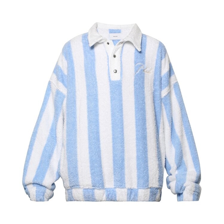 

Поло Rhude Striped Loop Terry 'White/Light Blue', белый