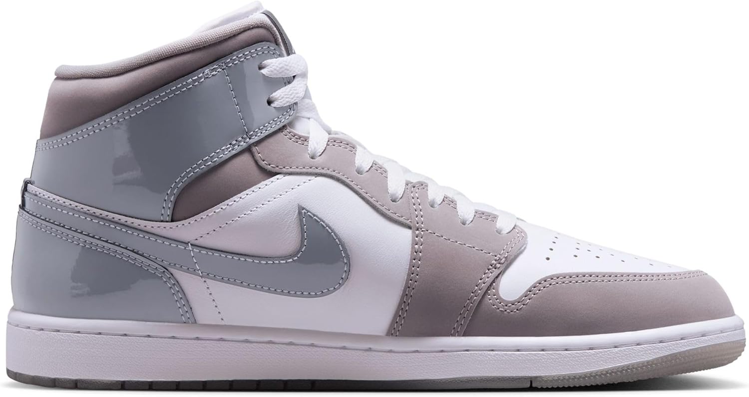 Мужские кроссовки Nike Air Jordan 1 Mid SE, белый/серый — фото 2
