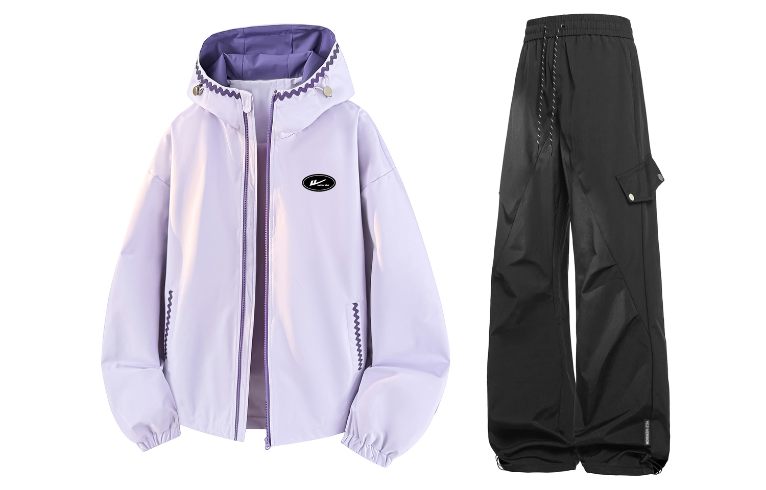 

Ветровка Unisex WARRIOR, светло-фиолетовый+черный (2-piece set diy badge)