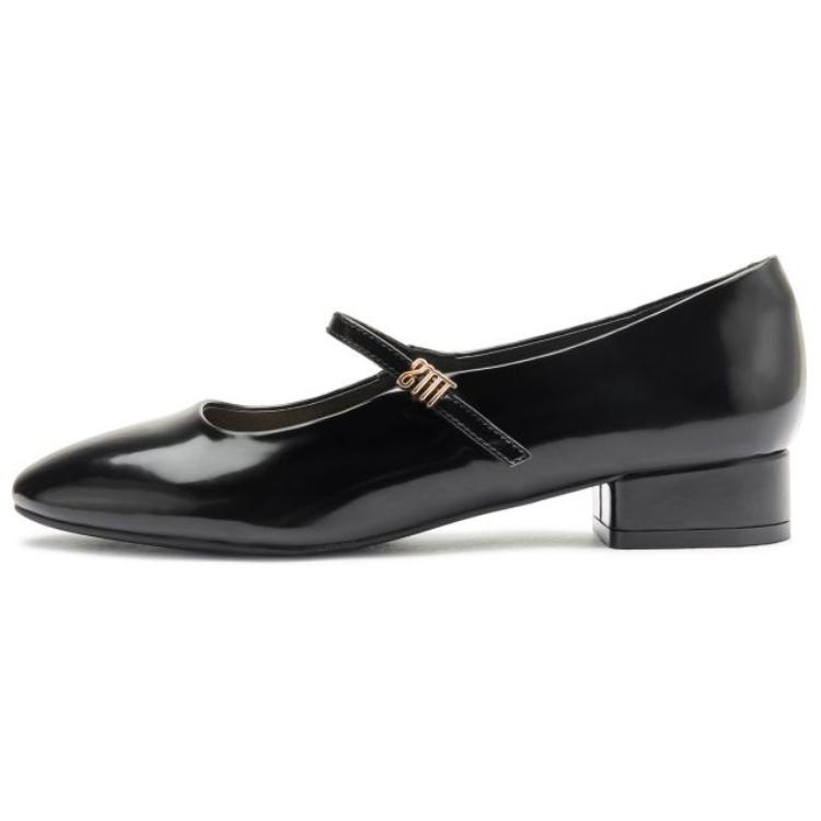 Туфли Мэри Джейн на массивном каблуке женские TOOMANYSHOES, черные