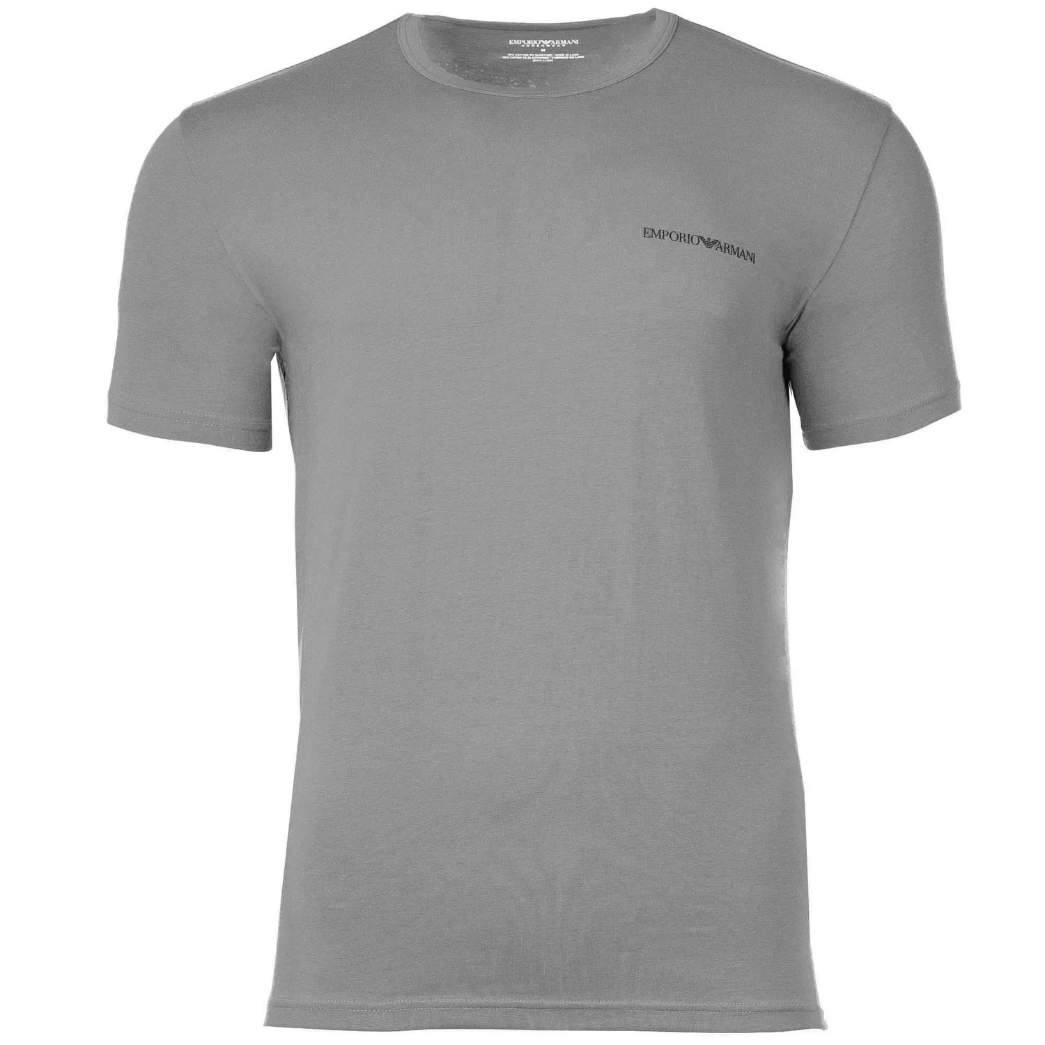 Футболка 2 шт, хлопок с эластаном, Emporio Armani, черный/серый — фото 4