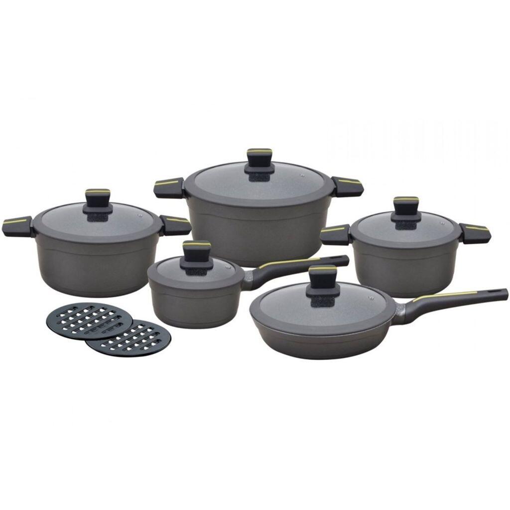 

Набор гранитных кастрюль Klausberg 12 элементов Dolce Grey KB7358, серый