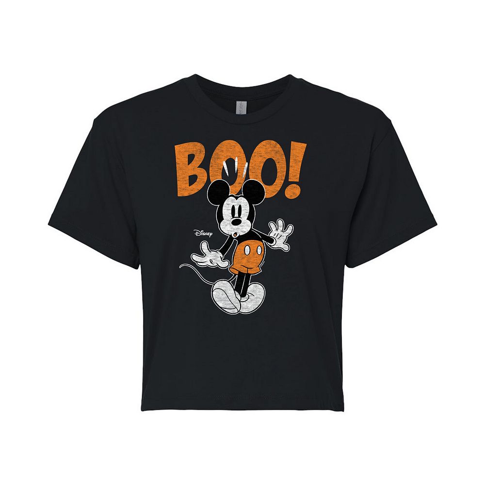 

Укороченная футболка Disney's Mickey Mouse Junior's Scared Boo Licensed Character, черный