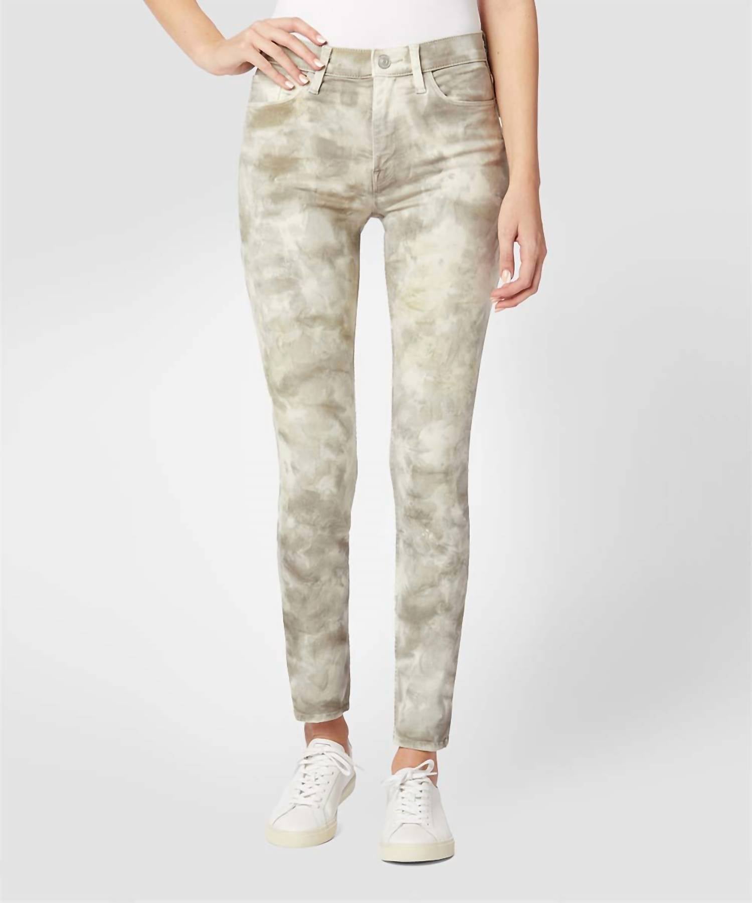 

Узкие джинсы Collin с высокой посадкой в ​​цвете Sage Fatigue Tie-Dye Hudson