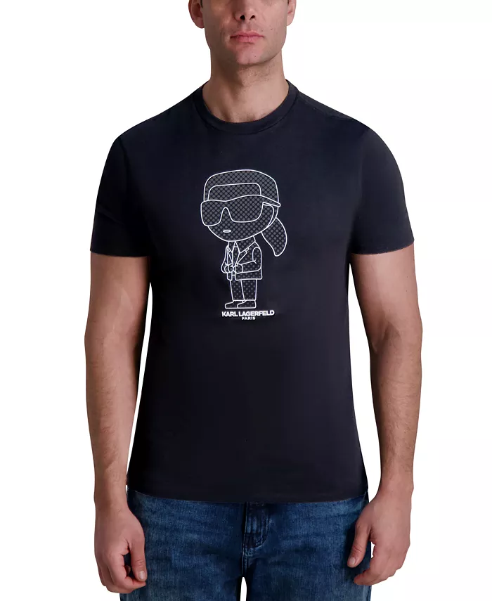 

Мужская футболка с коротким рукавом и круглым вырезом, с принтом Character Logo KARL LAGERFELD PARIS, серый