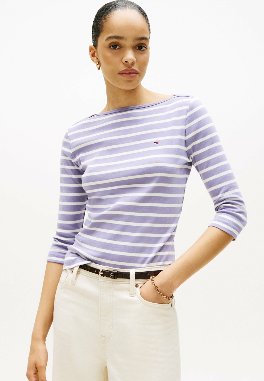 

Топ Tommy Hilfiger NEW CODY SLIM BOAT, Purple Ecru Stp/Lilac