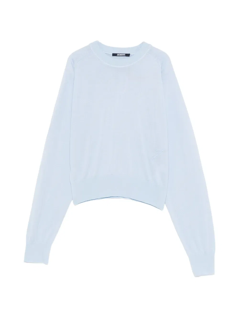 Свитер с вышитым логотипом Le sweater j и круглым вырезом Jacquemus, синий