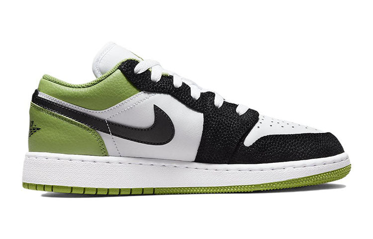 Кроссовки (GS) Air Jordan 1 Low SE 'Floral', зеленый — фото 2