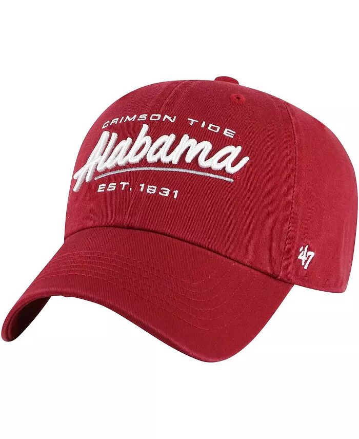 

Женская регулируемая шапка Crimson Alabama Crimson Tide Sidney Clean Up '47 Brand, красный