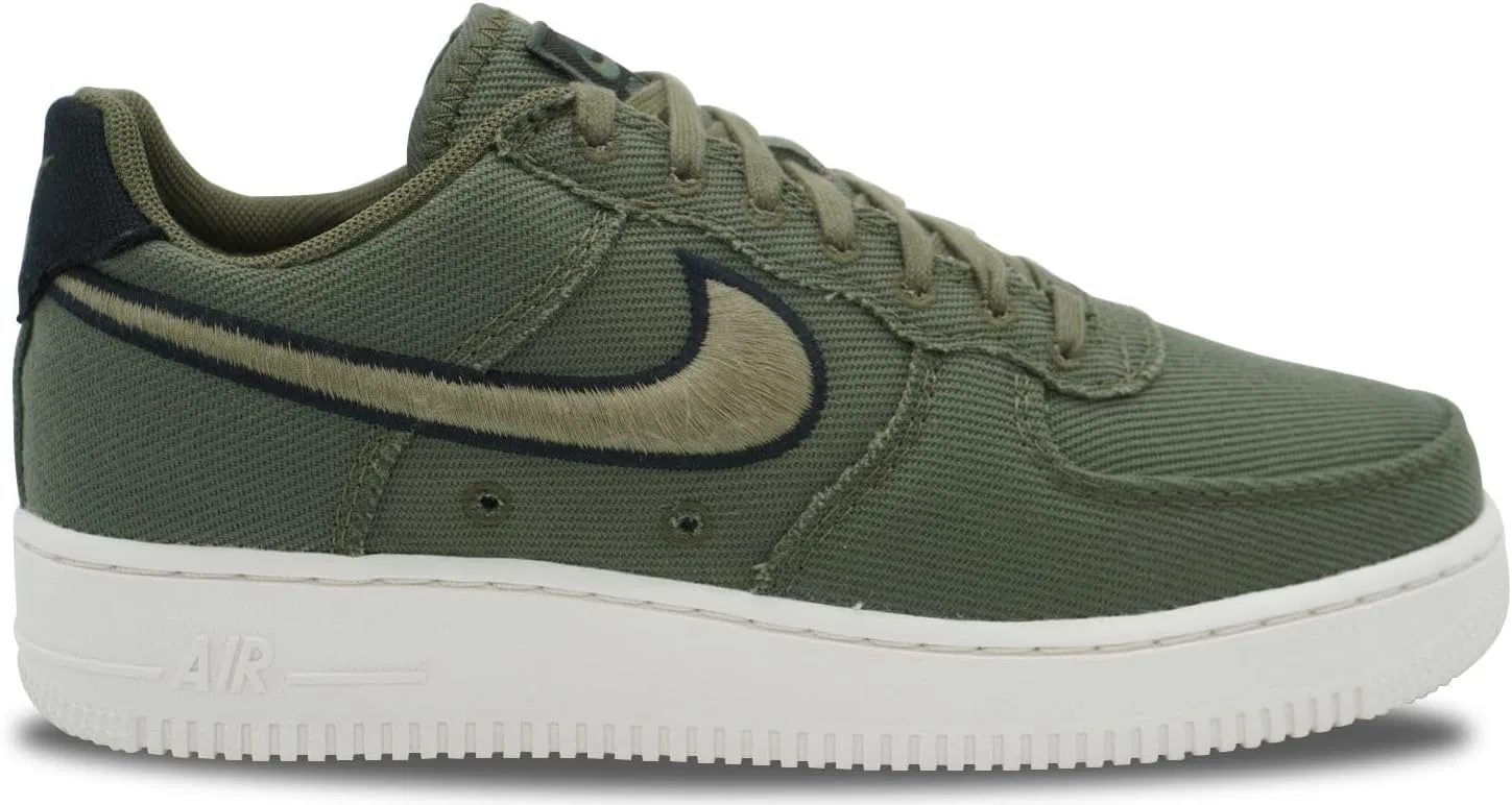 Мужские низкие кеды Nike Air Force 1 из парусины, черный/оливковый