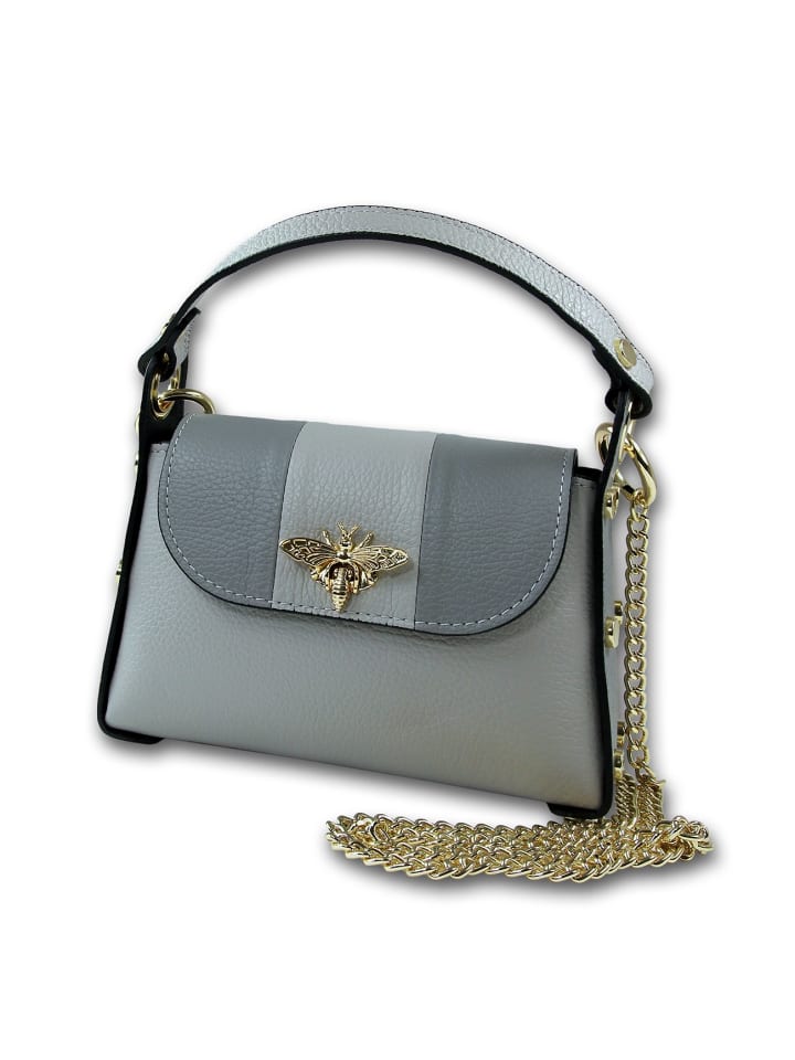 

Кожаная сумка через плечо Toscanto, серая, светло-серая, примерно 19 см Toscanto