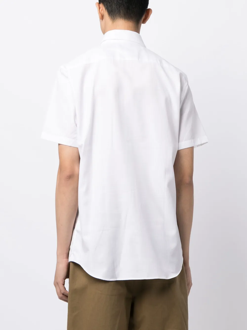 Хлопчатобумажная рубашка с коротким рукавом Lacoste, белый — фото 4