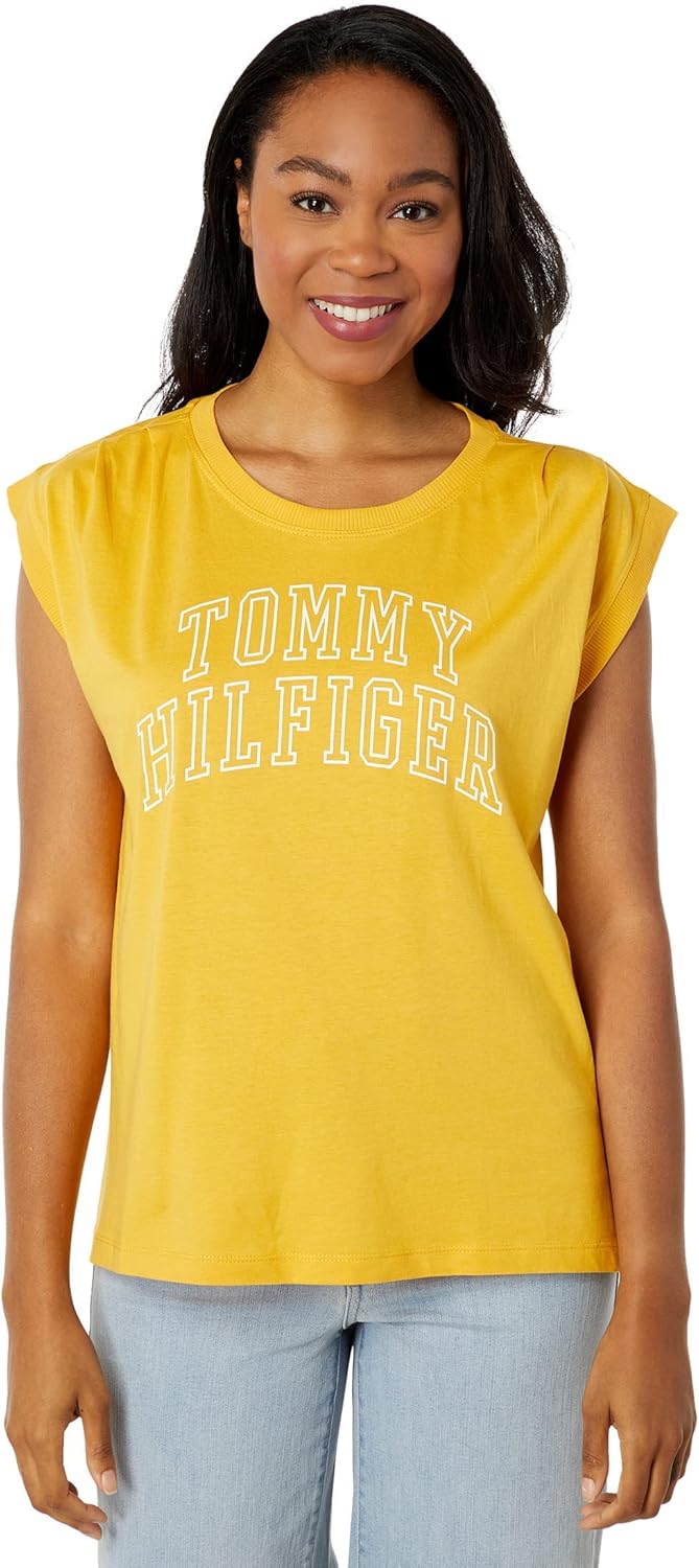 

Женская плиссированная футболка Tommy Hilfiger Muscle, Deep Maize