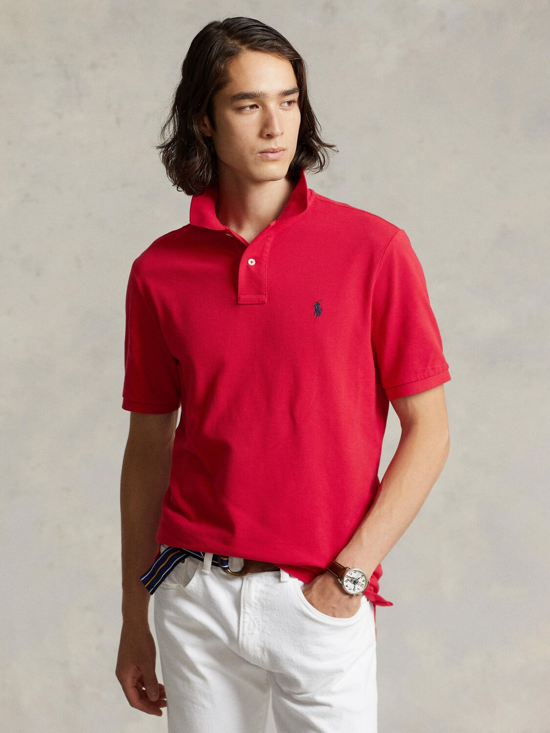 

Рубашка поло Polo Ralph Lauren Custom Slim, красная