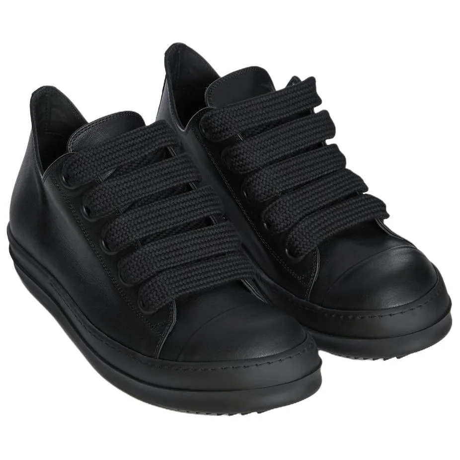 RICK OWENS RO Jumbolace Cow Leather Low top Skateboard Shoes 3.5cm мужские черные — фото 4