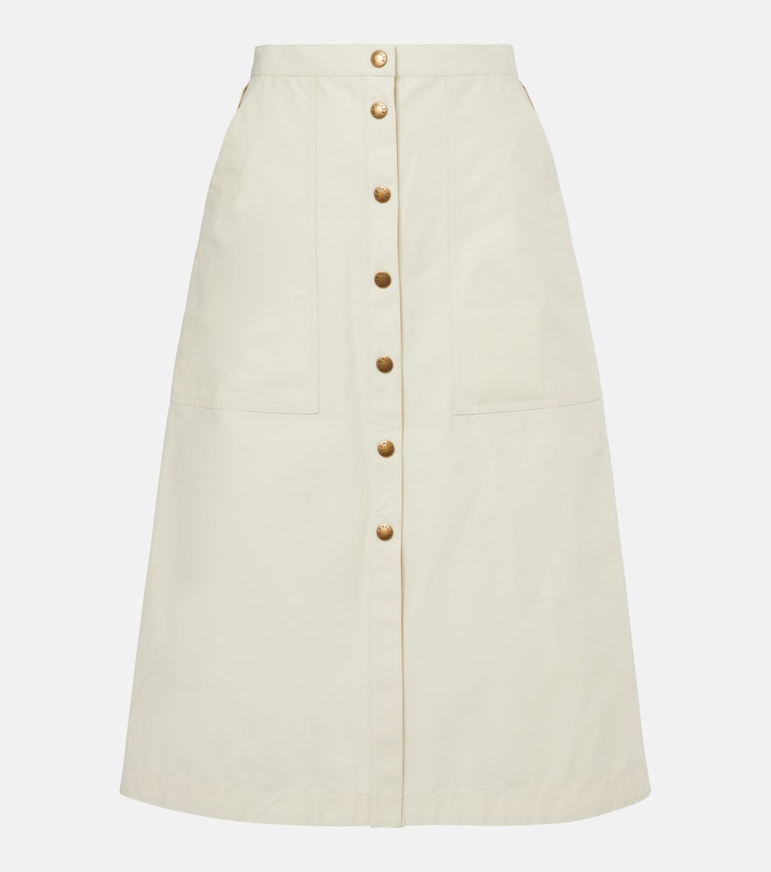 

Юбка миди из хлопкового твила Moncler, 051 - White
