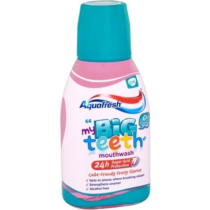 Aquafresh Kids Ополаскиватель для рта Big Teeth для детей с фруктовым вкусом 300 мл — фото 3