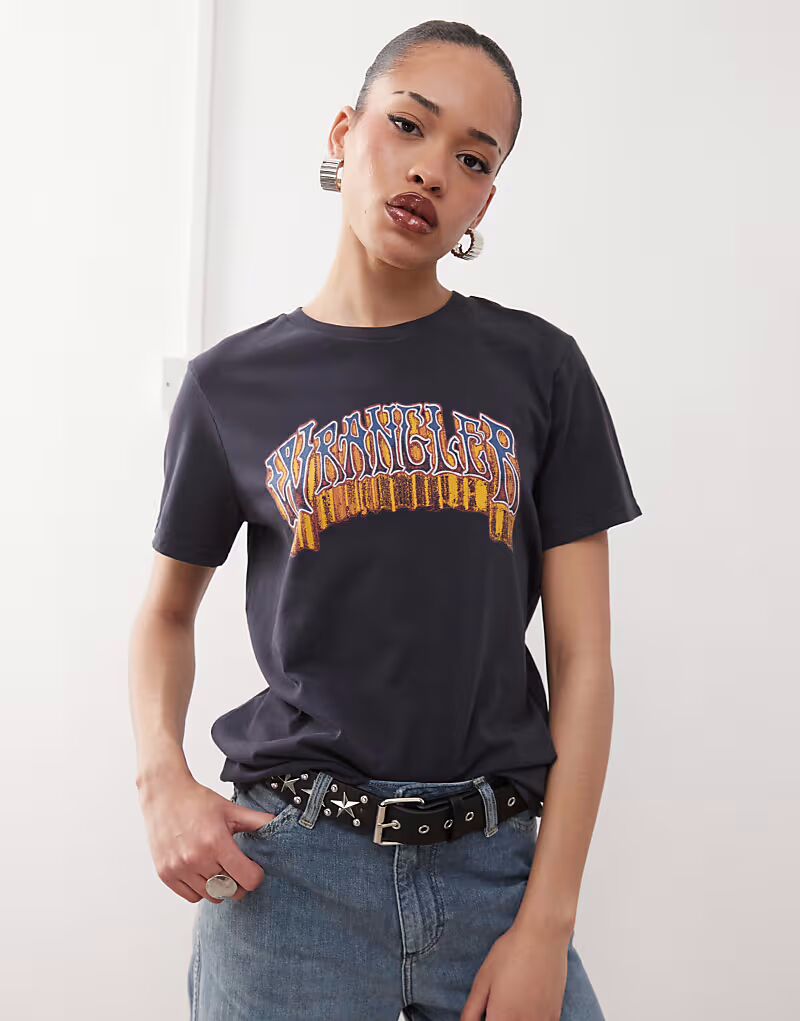 

Футболка с графическим логотипом Wrangler черного цвета