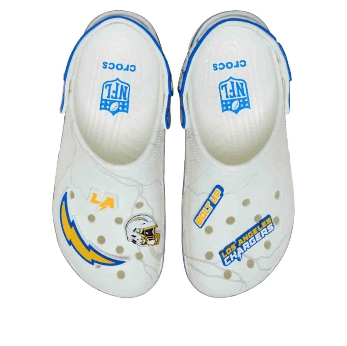 Сабо Crocs x NFL Classic Clog Los Angeles Chargers 'White Blue' 213170-90H, белый — фото 2