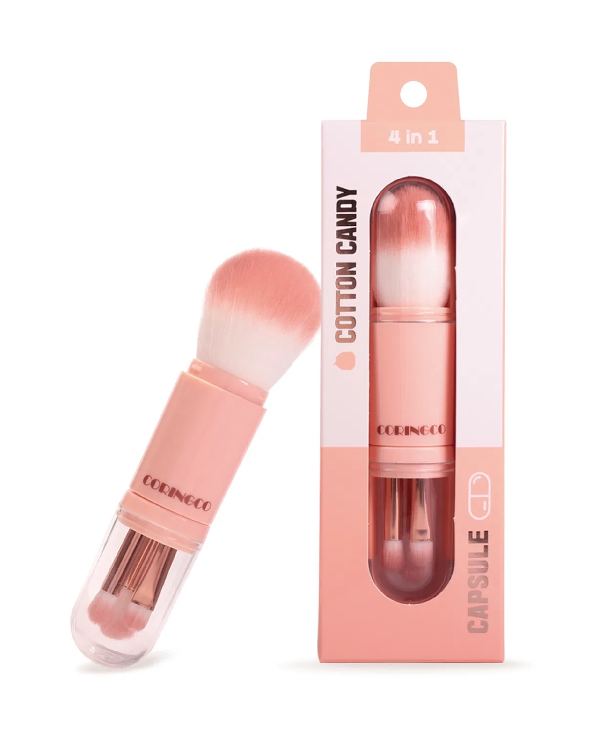 Набор кистей CORINGCO 4in1 Candy Capsule розовый