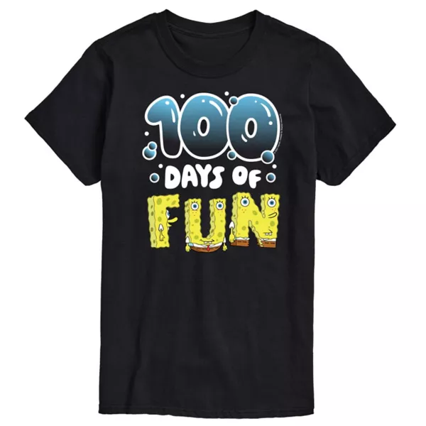 

Мужская футболка SpongeBob SquarePants "100 дней веселья" Nickelodeon, черный