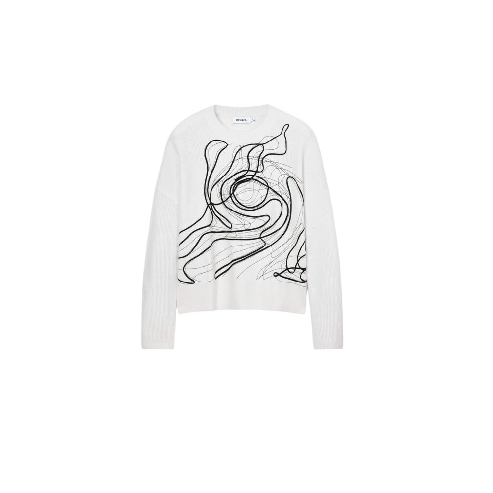 

Белый хлопковый свитер Desigual
