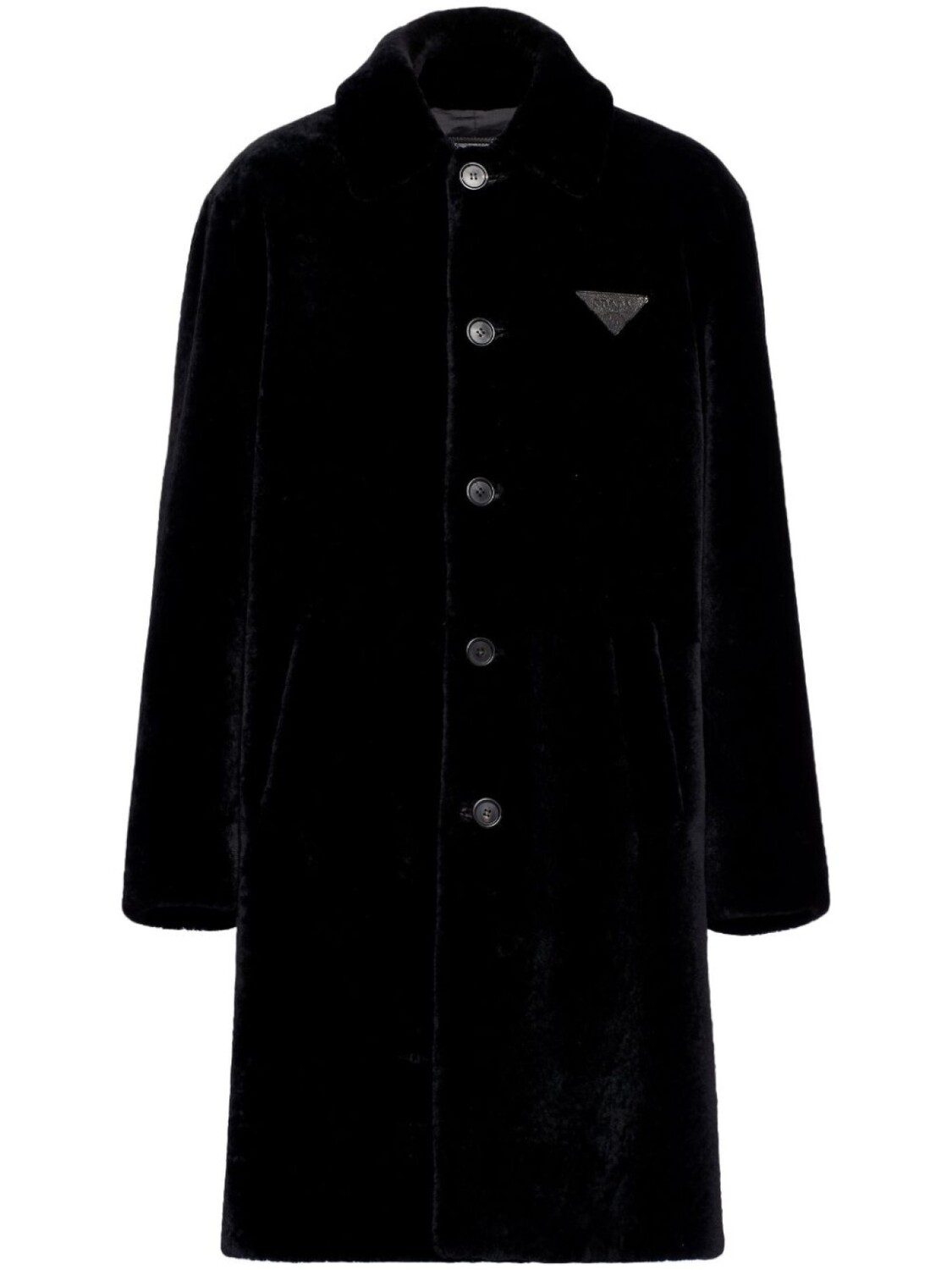 

Prada пальто с логотипом, черный