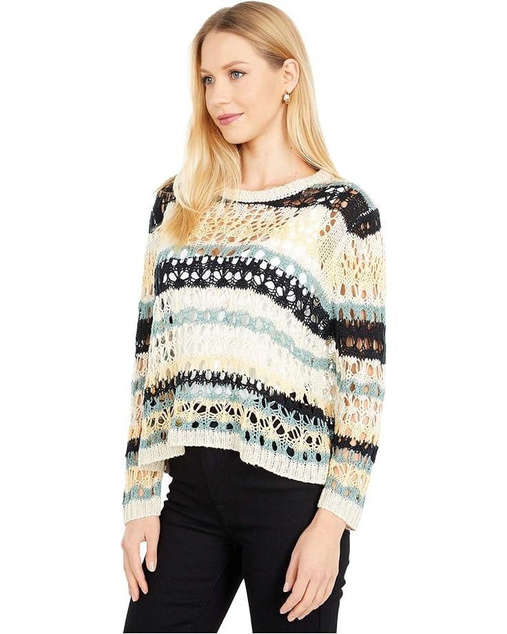 

Свитер ASTR the Label Jaded Sweater, цвет Black Teal Multi Stripe