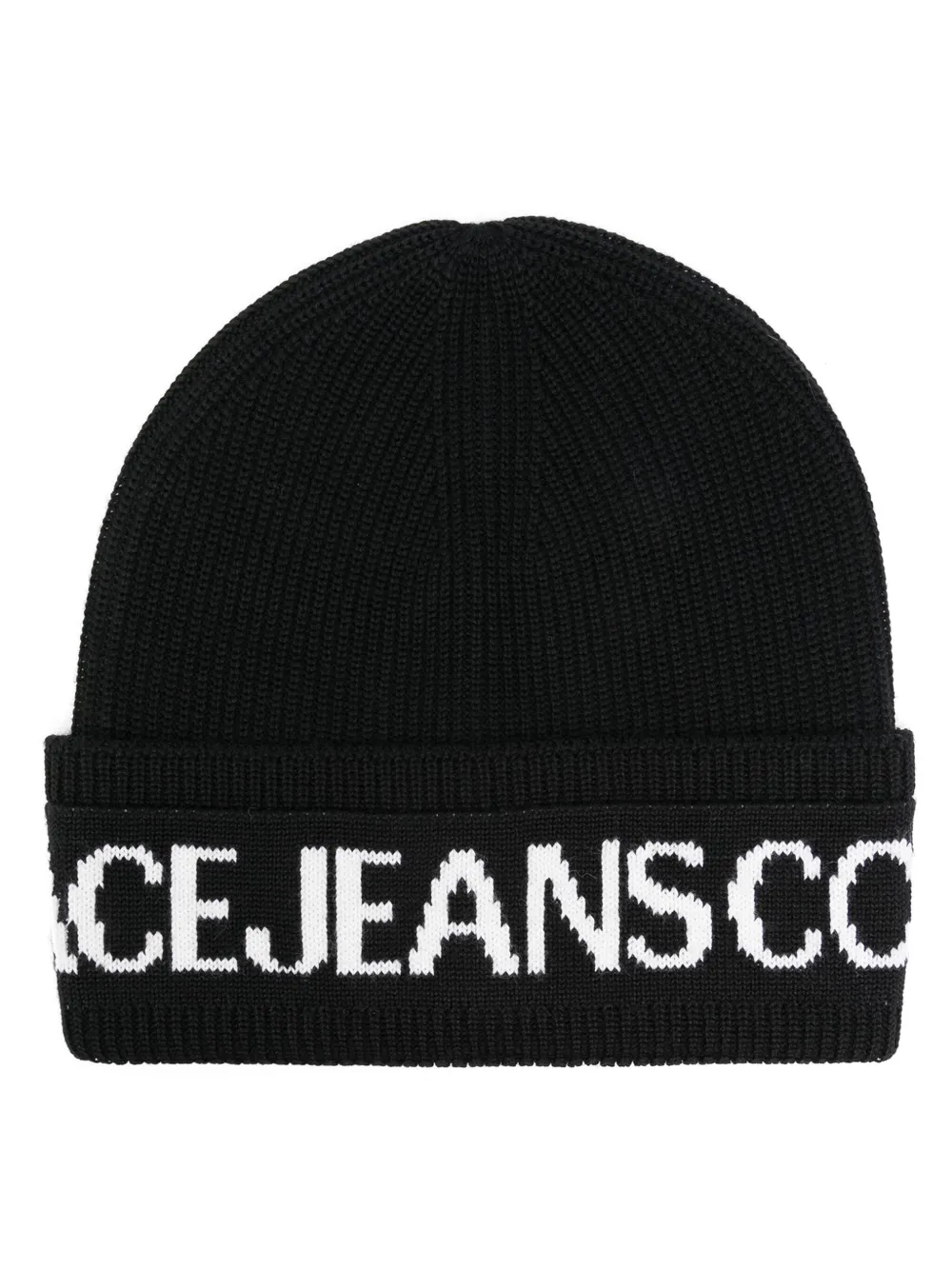 

Шапка бини с логотипом Versace Jeans Couture, черный