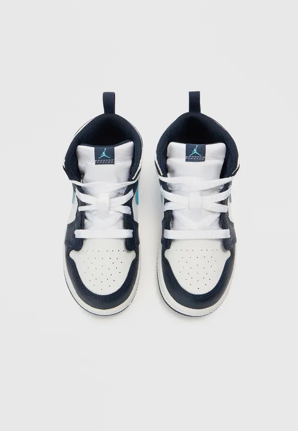Кроссовки детские Jordan 1 Mid, цвет обсидиан/темно-пудрово-голубой/белый — фото 4