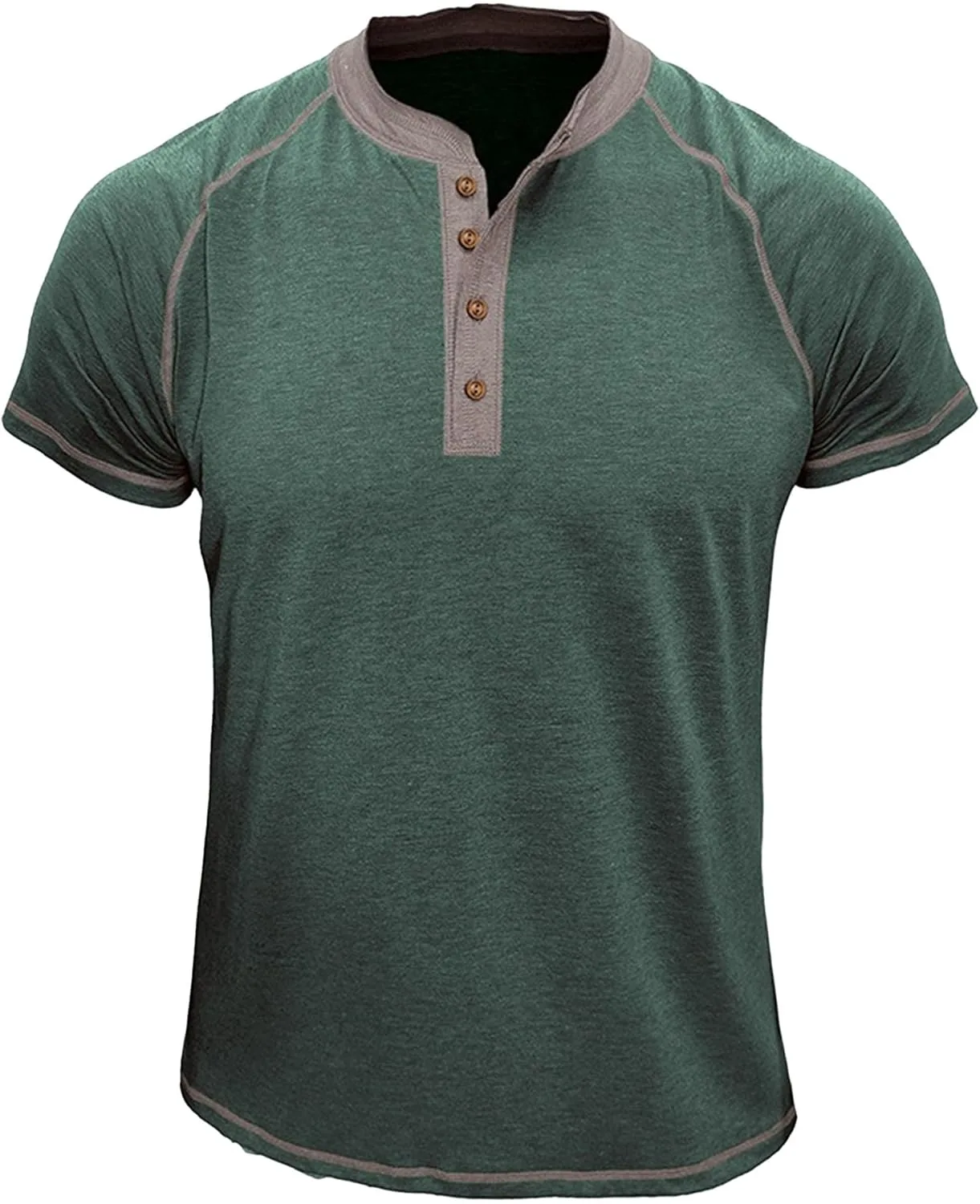 

Мужская летняя хенли футболка Casual Cotton с коротким рукавом Slim Fit V-Neck Maiyifu-GJ