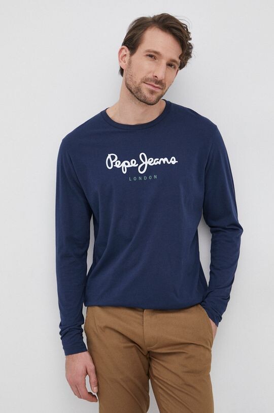 

Хлопковый топ с длинными рукавами EGGO LONG N Pepe Jeans, темно-синий