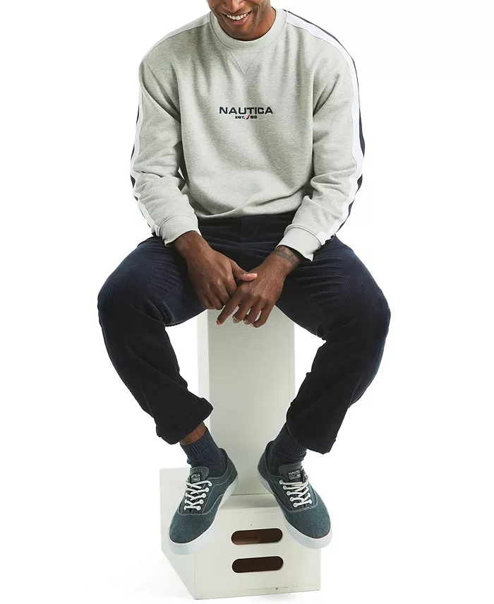 

Мужская толстовка с круглым вырезом и графическим логотипом Nautica, серый