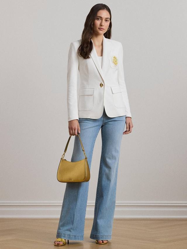 

Блейзер из танилового хлопка с пике Ralph Lauren, белый