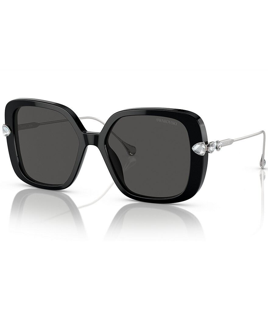 

Женские квадратные солнцезащитные очки Swarovski SK6011 55 мм, черный