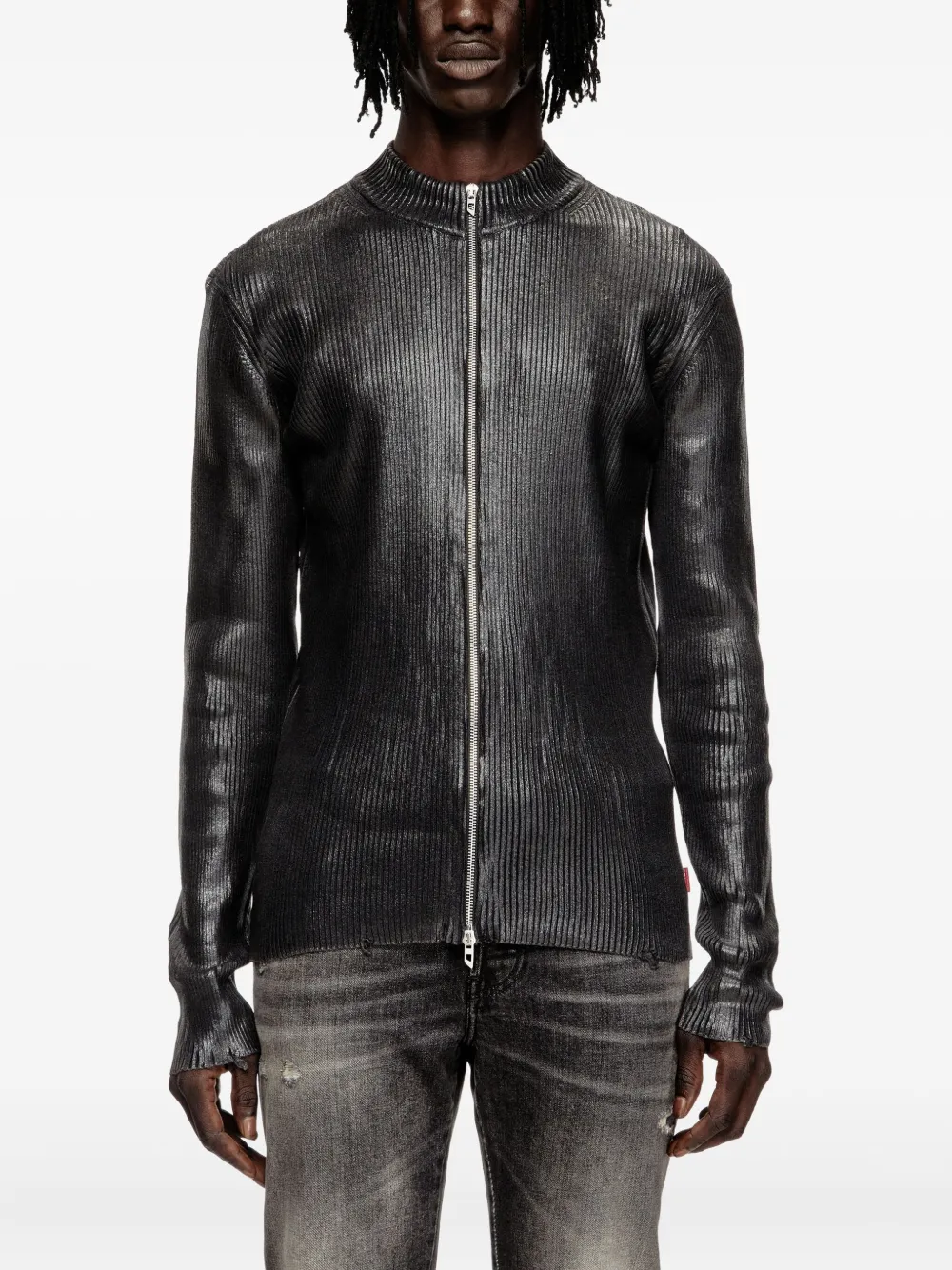 

Кардиган K-Dargy-D в рубчик на молнии DIESEL, черный