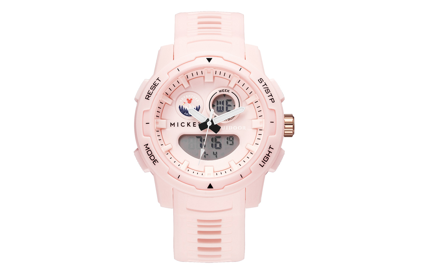 

Disney Часы Mickey Series Electronic Movement TPU Strap Watch Unisex Pink Watch Dial, MK-15225P