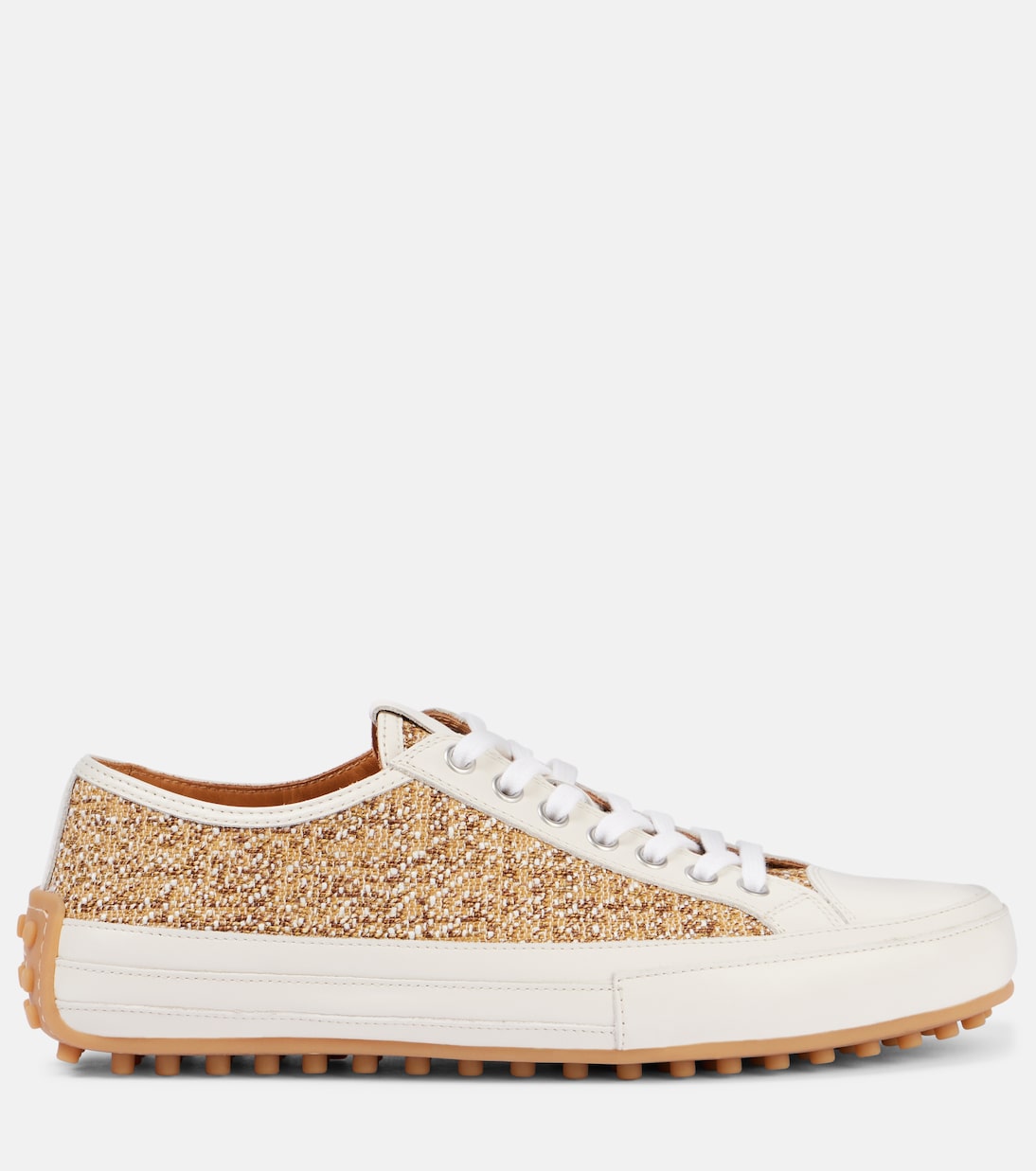 Кроссовки из твида с кожаными вставками Tod's, Cappuccino — фото 4