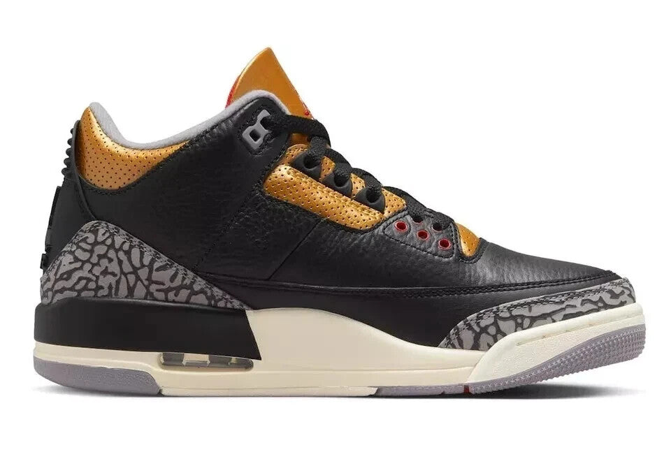 Кроссовки Air Jordan 3 CK9246-067 Женские США 5 Черные Золотые Повседневная обувь GBNC286 — фото 2