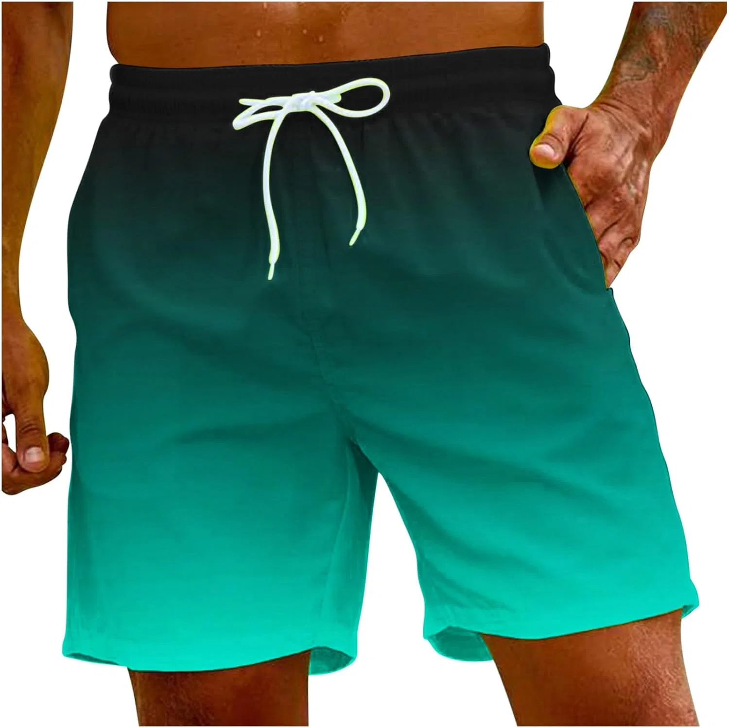 Мужские спортивные шорты с градиентным принтом, Mint Green
