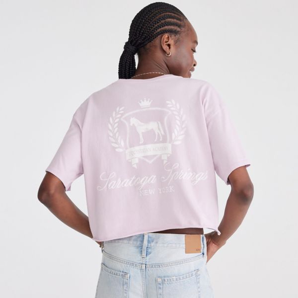 

Облегающая укороченная футболка для девушек Aeropostale, цвет fair orchid