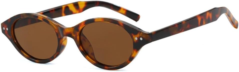 

Женские солнцезащитные очки в маленькой овальной оправе с защитой от УФ-излучения UV400, с заклепками и леопардовым принтом, для занятий спортом на открытом воздухе, бега и езды Generic, 02