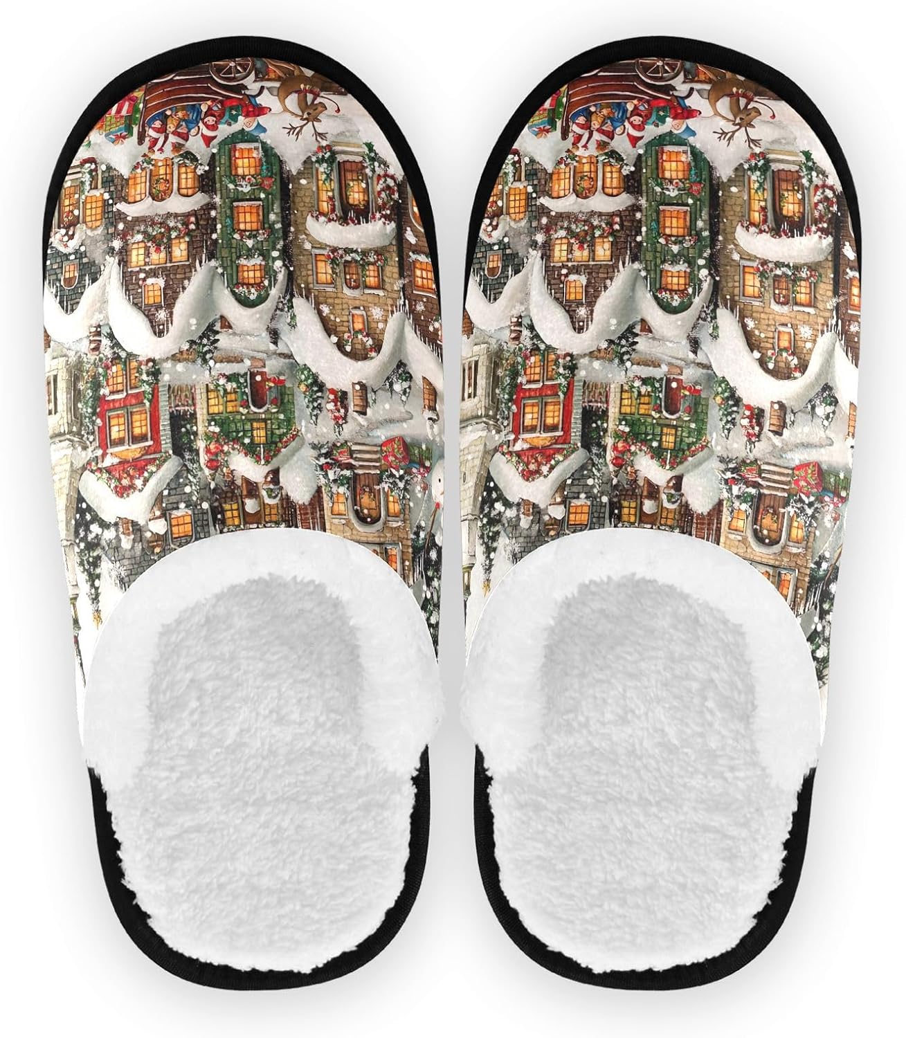 

Зимние рождественские домашние тапочки UMIRIKO с изображением снеговика для женщин и мужчин, моющиеся, с нескользящей подошвой, с сумкой для хранения для путешествий и спа 20858727, Winter