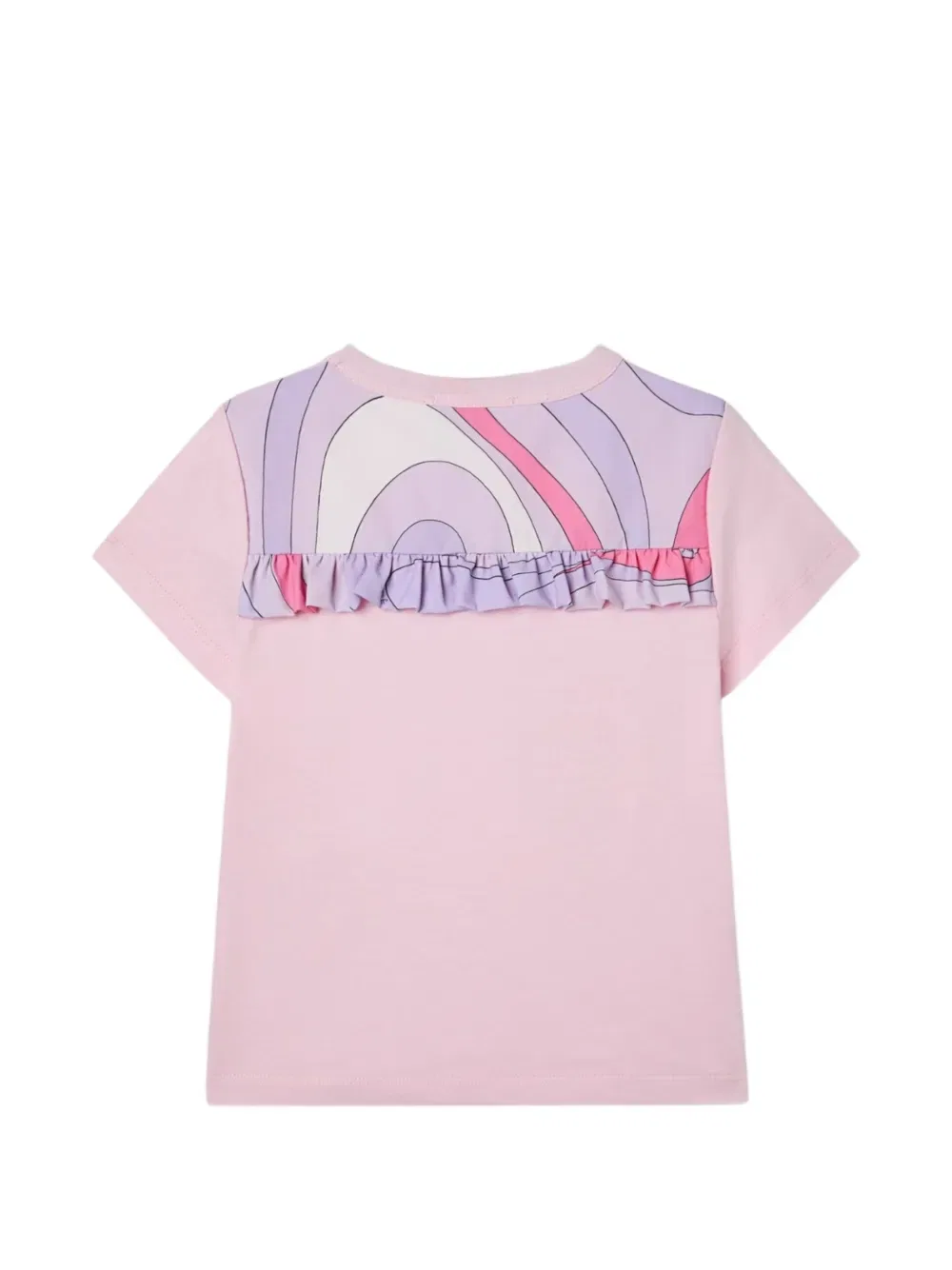 Футболка с принтом и оборками Pucci Junior, розовый — фото 2